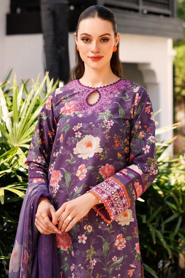 Farasha | Printed Essentials | Majestic Purple - Rang-e-Khaas