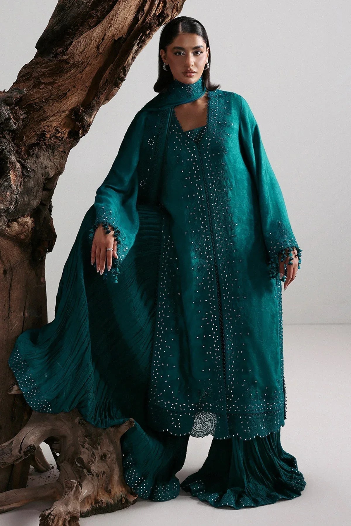 Afrozeh | Slate Ready to Wear | Valentena - Rang-e-Khaas