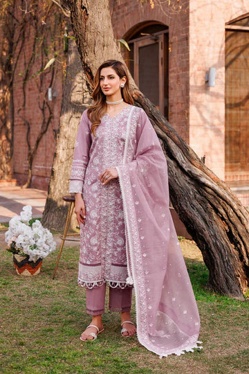 Farasha | Dastoor Embroidered Lawn SS24 | DAINTY LILAC - Rang-e-Khaas