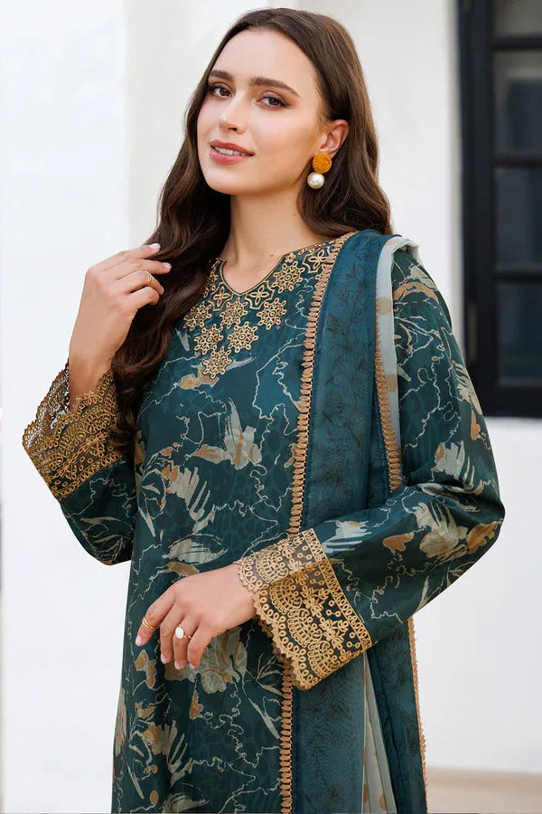 Farasha | Printed Essentials | Teal Bell - Rang-e-Khaas