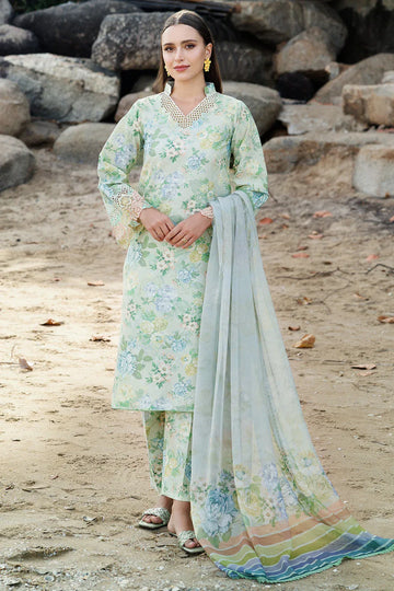 Farasha | Printed Essentials | Mint Bloom - Rang-e-Khaas