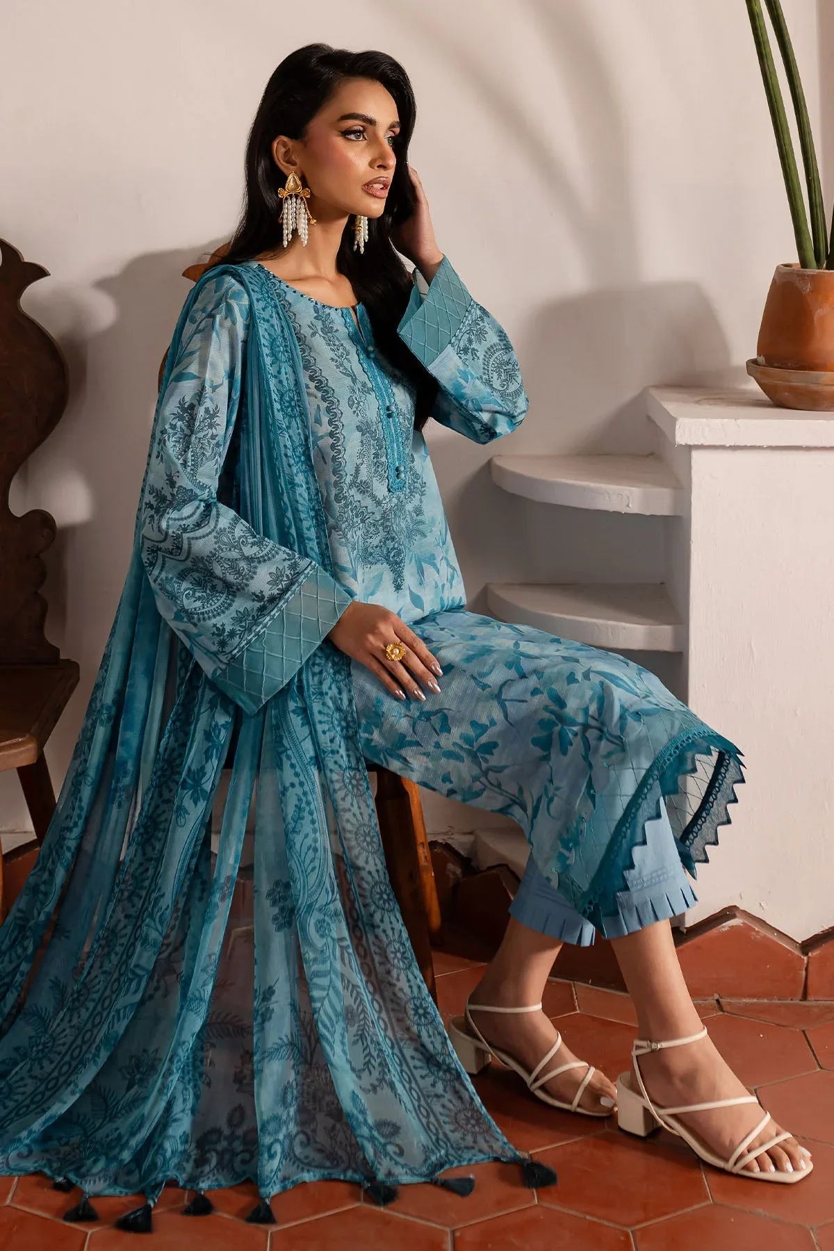 Nureh | Printed lawn 25 | SP-140 - Rang-e-Khaas