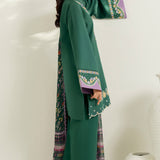 Farasha | Thread Lines Embroidered | Deep Pine