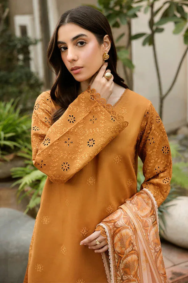 Farasha | Summer Weaves Embroidered Lawn | Golden Dusk - Rang-e-Khaas