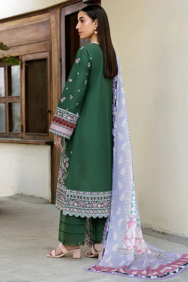 Farasha | Summer Weaves Embroidered Lawn | Emerald Eclips - Rang-e-Khaas