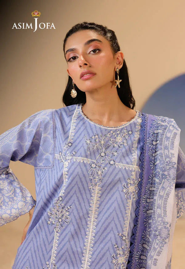 Asim Jofa | Summer Rhapsody | AJUBU-13 Printed Embroidered Lawn - Rang-e-Khaas