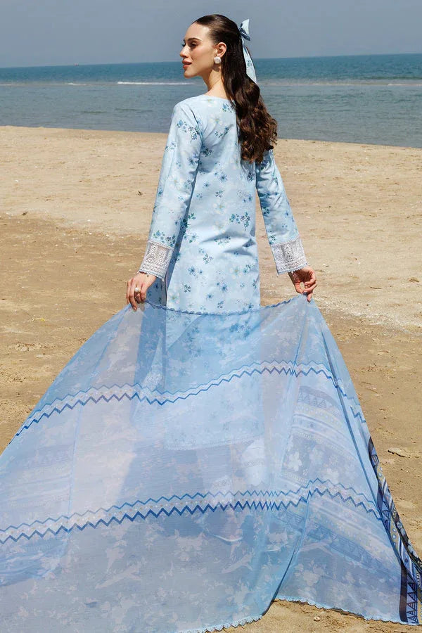 Farasha | Printed Essentials | Moonlit Blue - Rang-e-Khaas