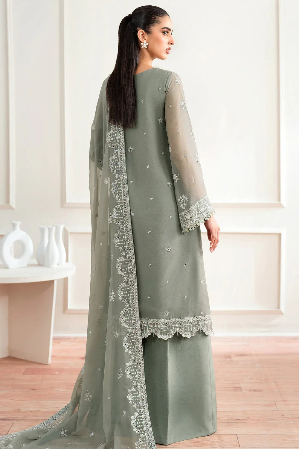 Farasha | Essence Formals 25 | Ash Green - Rang-e-Khaas