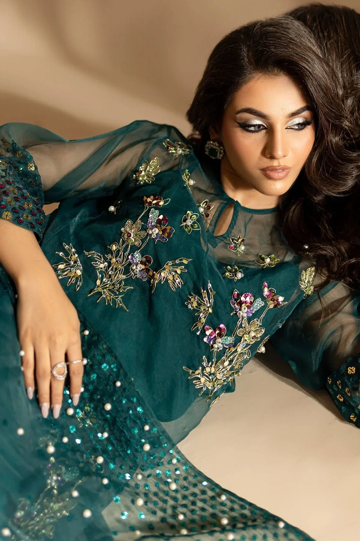 Nureh | Tiny Twinkles | TW-01 TEAL DREAM - Rang-e-Khaas
