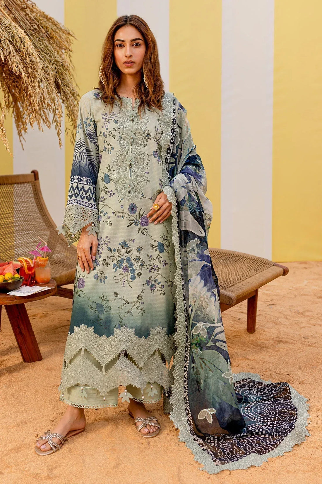 Nureh | Gardenia Lawn 25 | NSG-183 - Rang-e-Khaas