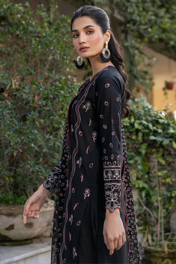 Farasha | Summer Weaves Embroidered Lawn | Black Rose - Rang-e-Khaas