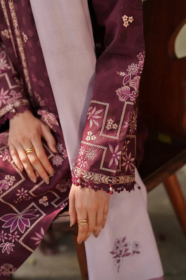 Farasha | Meline Premium Viscose 25 | Mauve Cream - Rang-e-Khaas