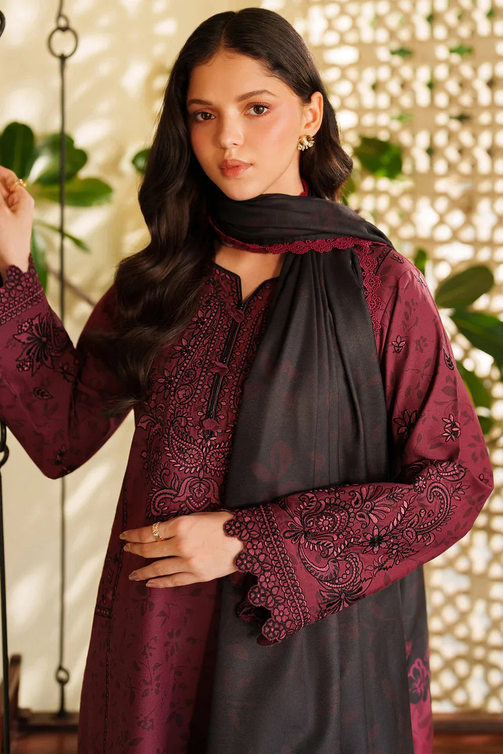 Farasha | Meline Premium Viscose 25 | Sable Bloom - Rang-e-Khaas