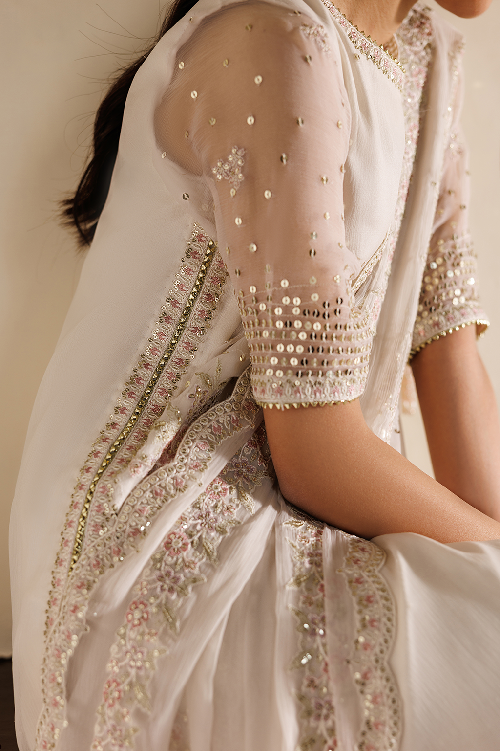 Iznik CC-98 Embroidered Chiffon