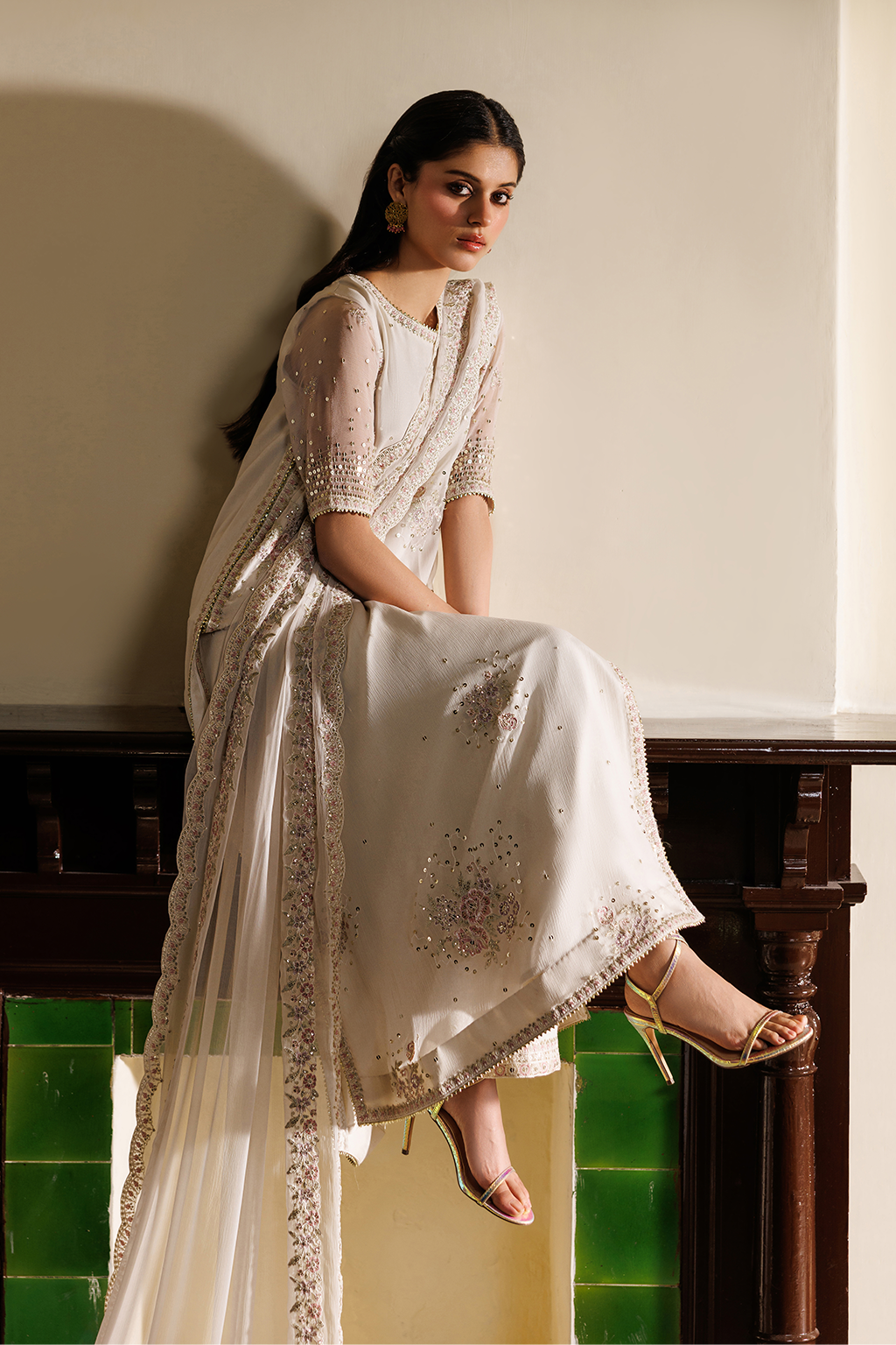 Iznik CC-98 Embroidered Chiffon