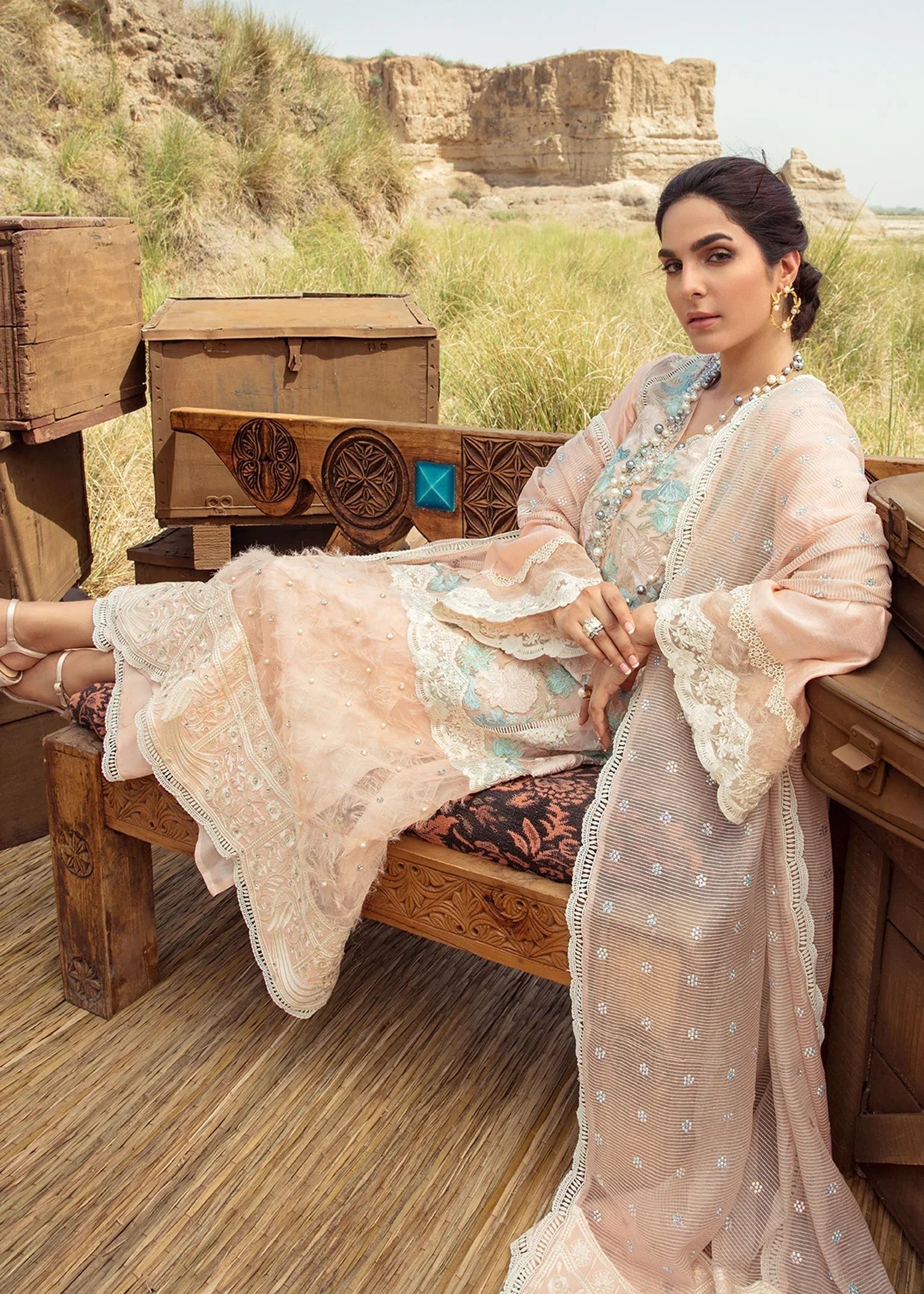 Saira Shakira | Luxury Pret | Peach Sandstone - Rang-e-Khaas