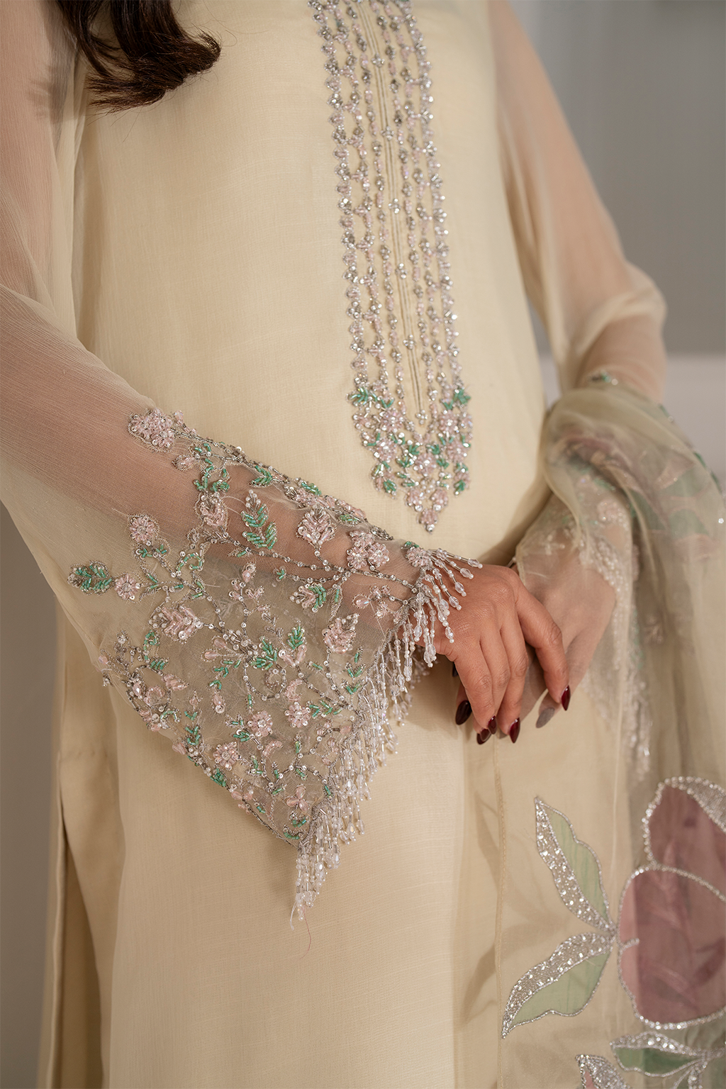 Iznik UE-413  Embroidered Chiffon