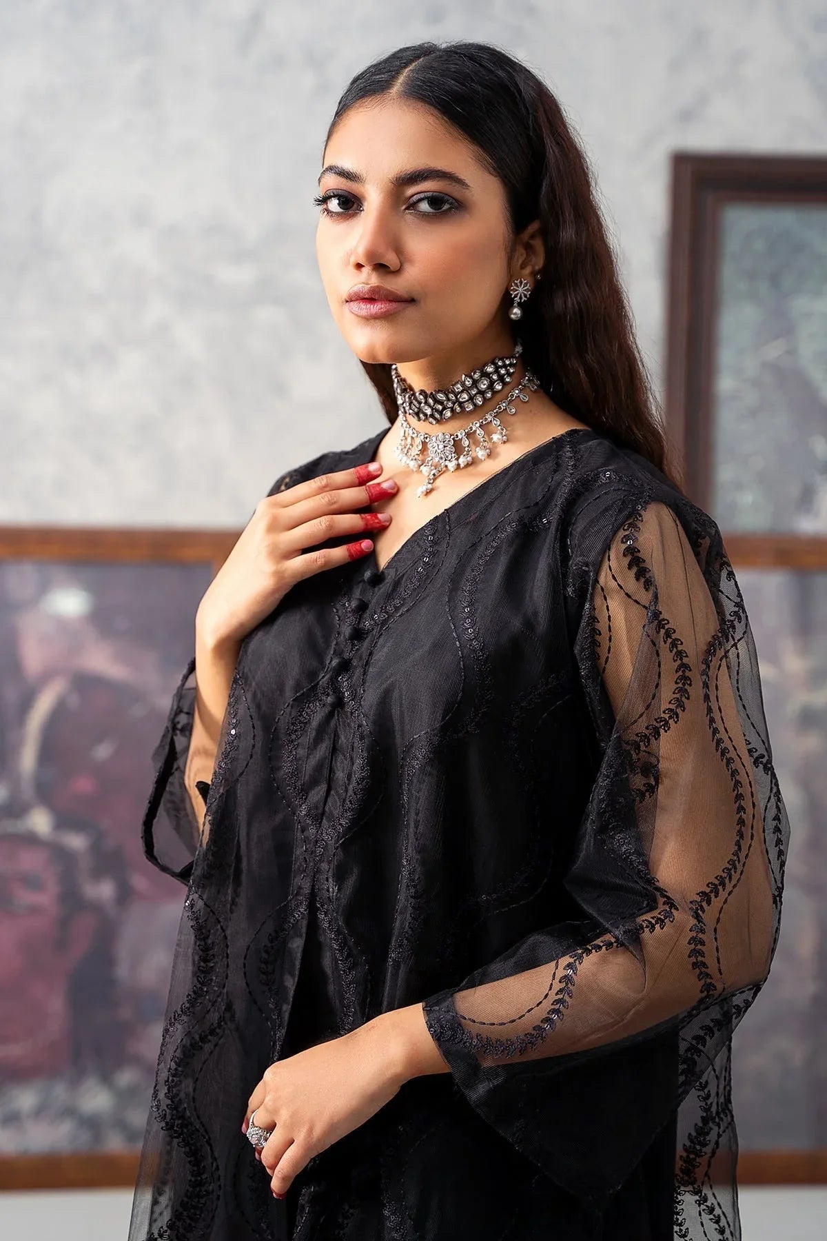 Charizma | Festive Pret | CMA-3-256 (BLACK) - Rang-e-Khaas