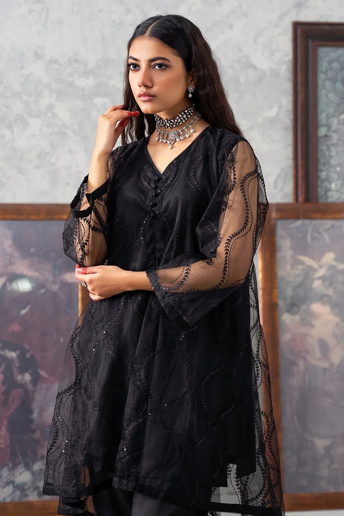 Charizma | Festive Pret | CMA-3-256 (BLACK) - Rang-e-Khaas