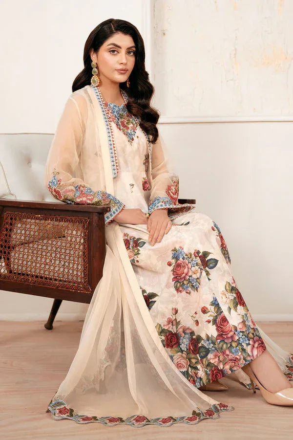Baroque | Luxury Pret 25 | EMBROIDERED CHIFFON PR-1053 - Rang-e-Khaas