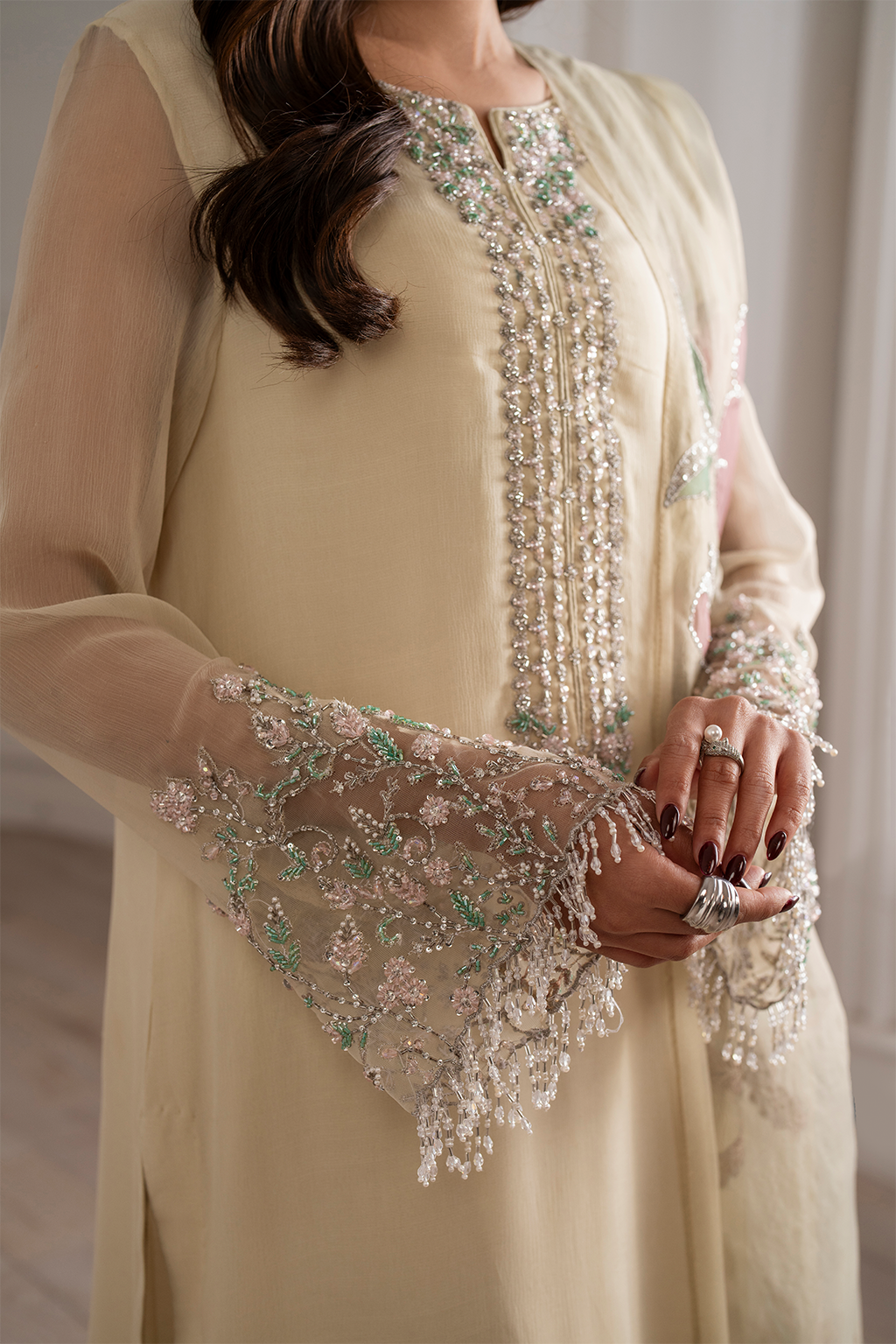 Iznik UE-413  Embroidered Chiffon