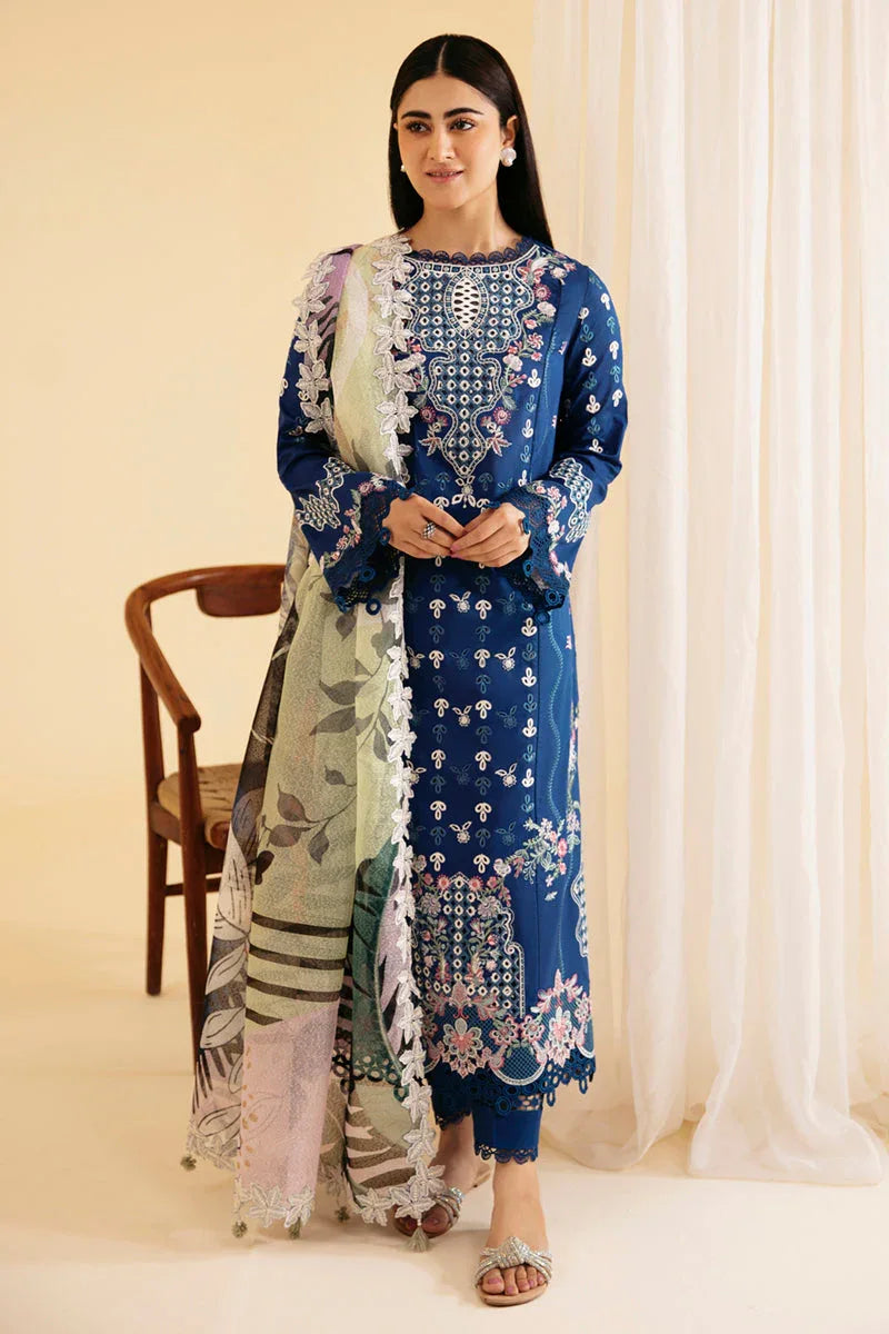 Qalamkar | Qlinekari Luxury Lawn | SQ-08 ZEL - Rang-e-Khaas