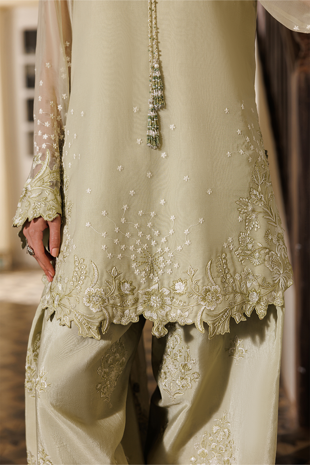 Iznik CC-101 Embroidered Chiffon