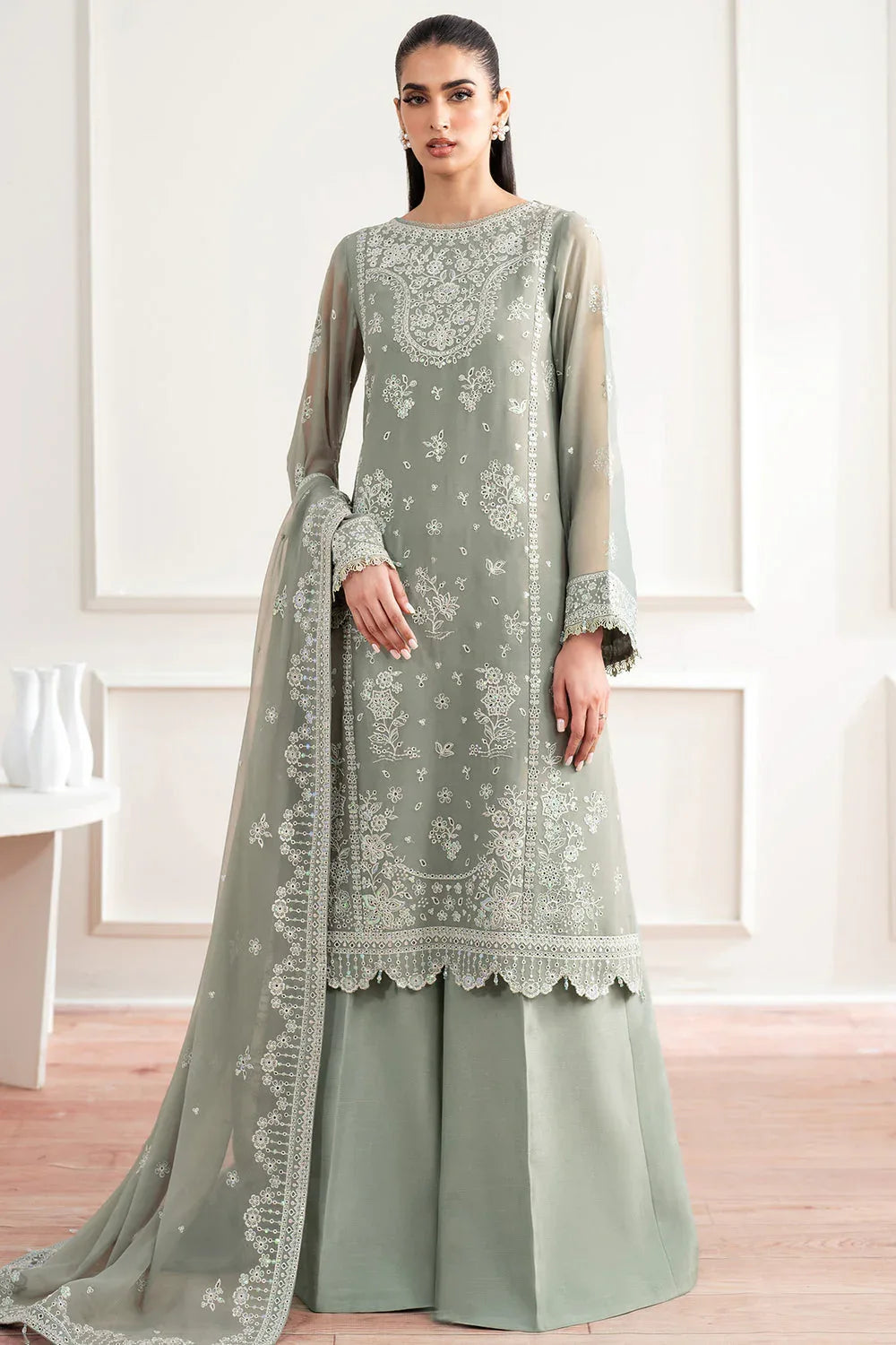 Farasha | Essence Formals 25 | Ash Green - Rang-e-Khaas