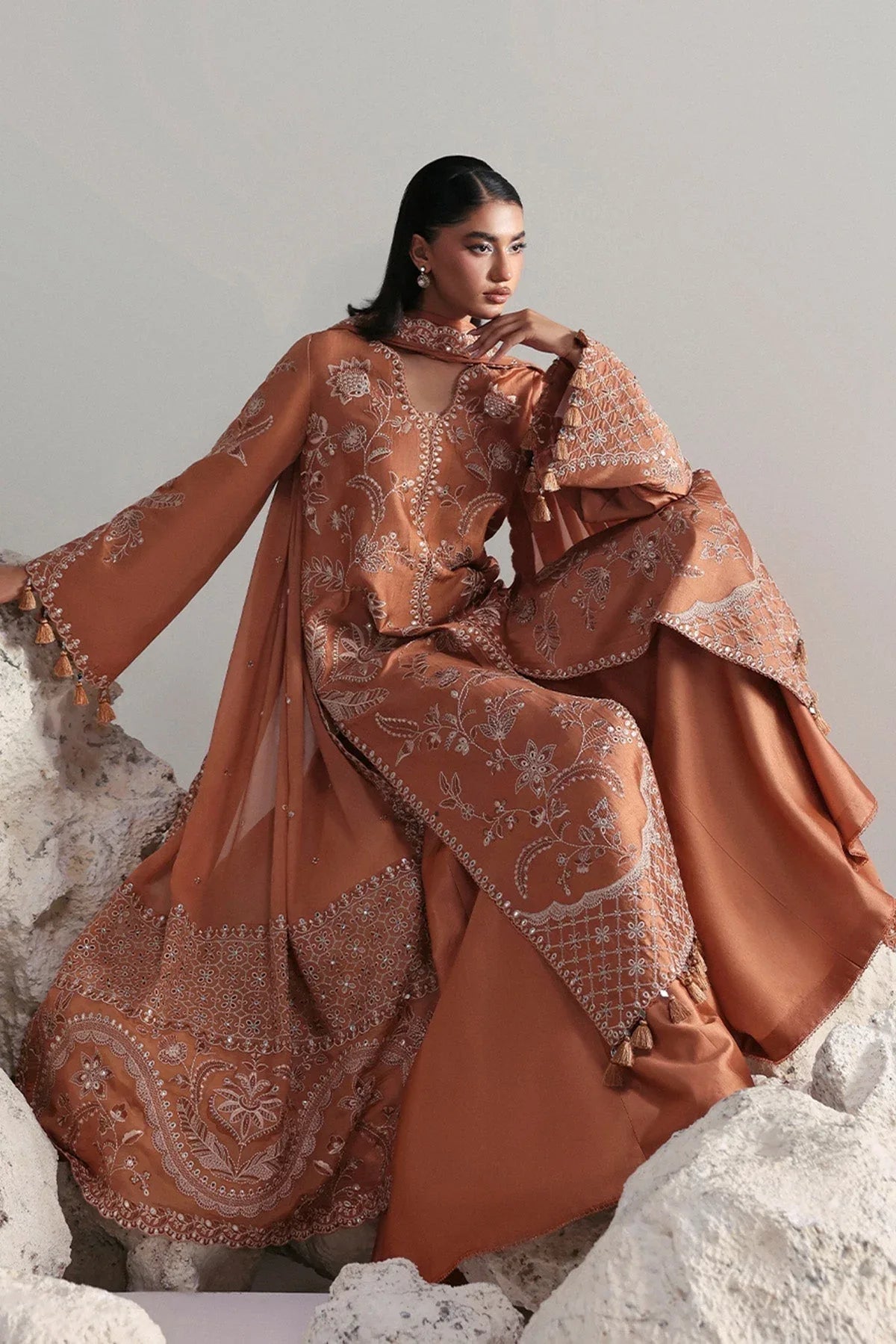 Afrozeh | Slate Ready to Wear | Anastaria - Rang-e-Khaas