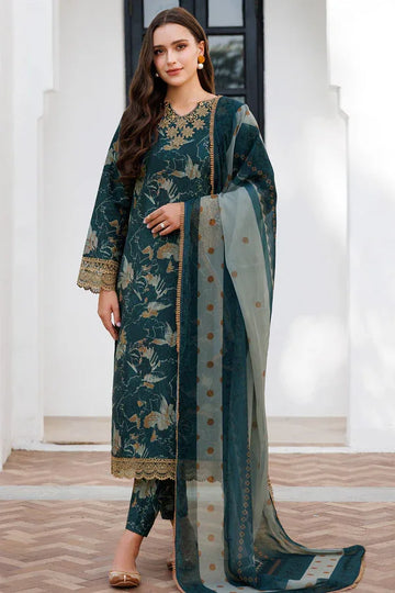 Farasha | Printed Essentials | Teal Bell - Rang-e-Khaas