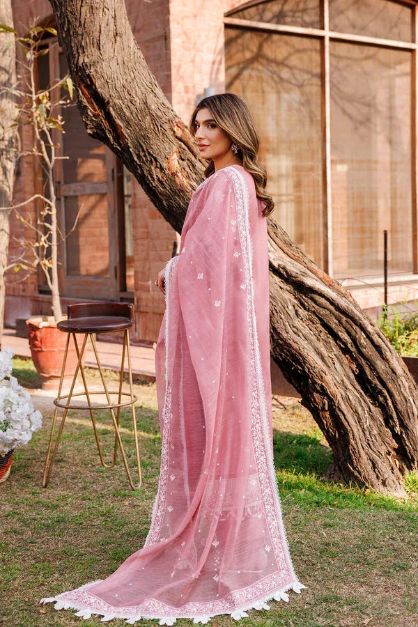 Farasha | Dastoor Embroidered Lawn SS24 | PEARL MIST - Rang-e-Khaas