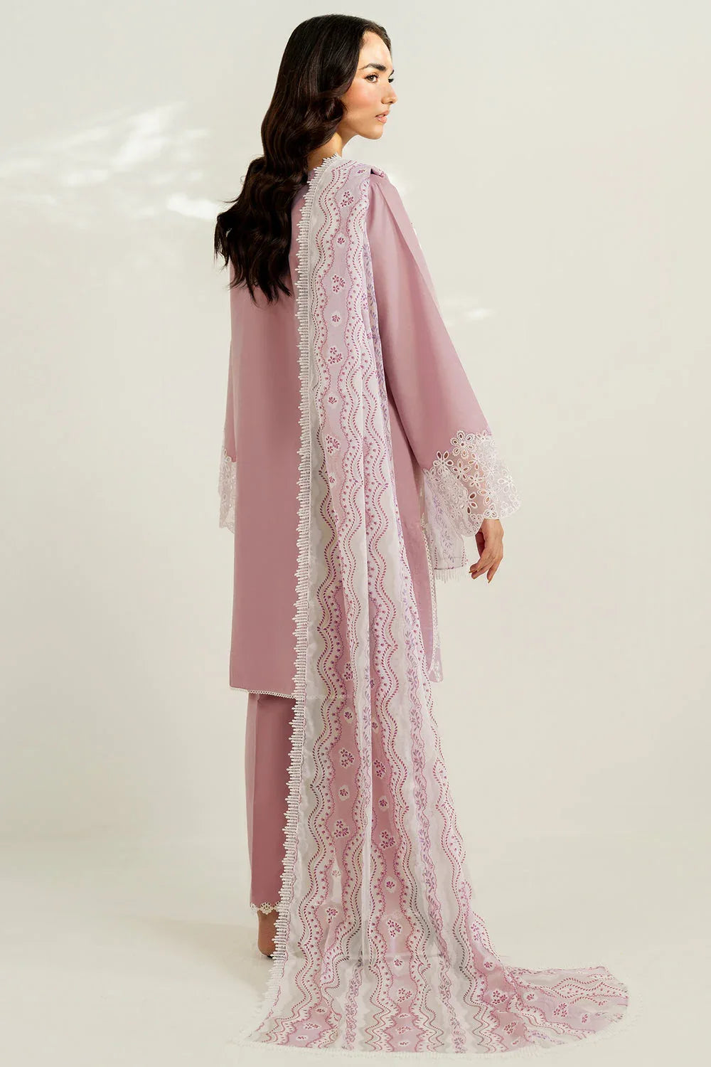 Farasha | Thread Lines Embroidered | Hazel Drape - Rang-e-Khaas