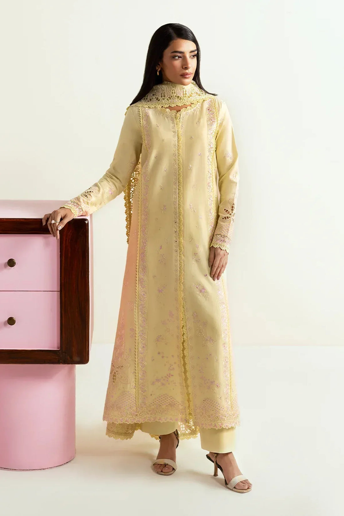 Afrozeh | Basic Pret 25 | Lemon lush - Rang-e-Khaas