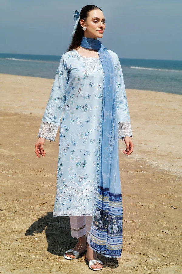 Farasha | Printed Essentials | Moonlit Blue - Rang-e-Khaas