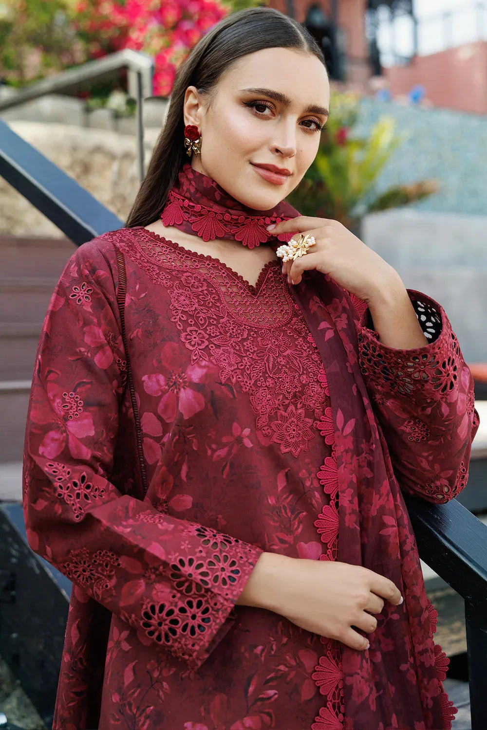 Farasha | Printed Essentials | Merlot Muse - Rang-e-Khaas