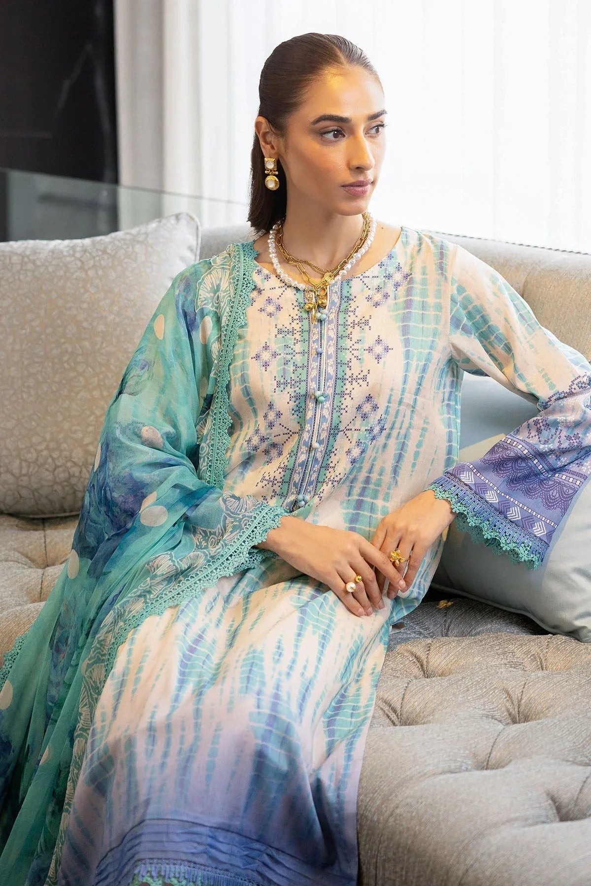 Nureh | Printed lawn 25 | SP-117 - Rang-e-Khaas