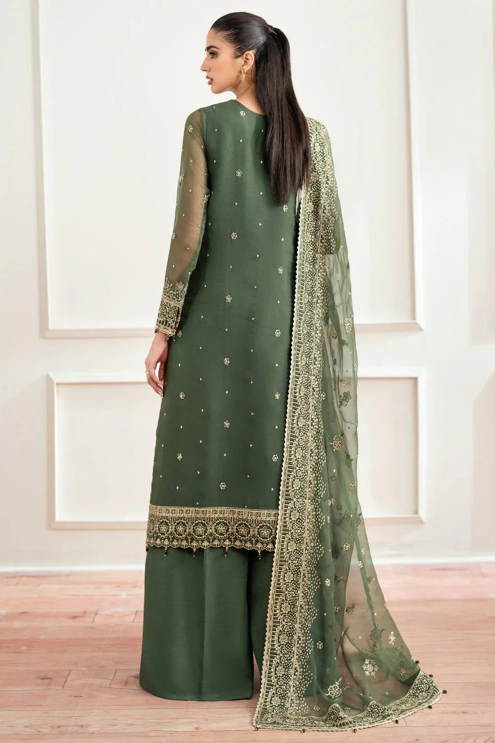 Farasha | Essence Formals 25 | Muted Moss - Rang-e-Khaas