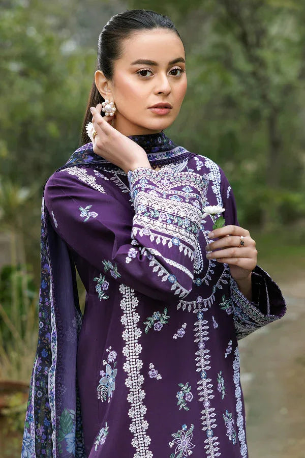 Farasha | Summer Weaves Embroidered Lawn | Regal Iris - Rang-e-Khaas