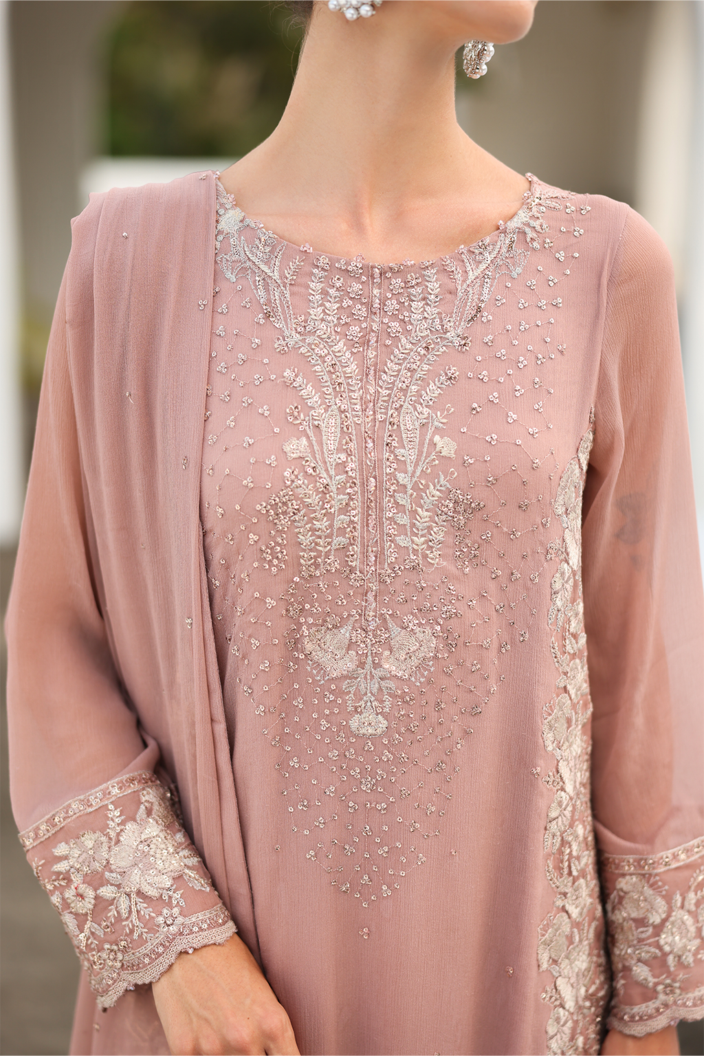 Iznik CC-69 Embroidered Chiffon