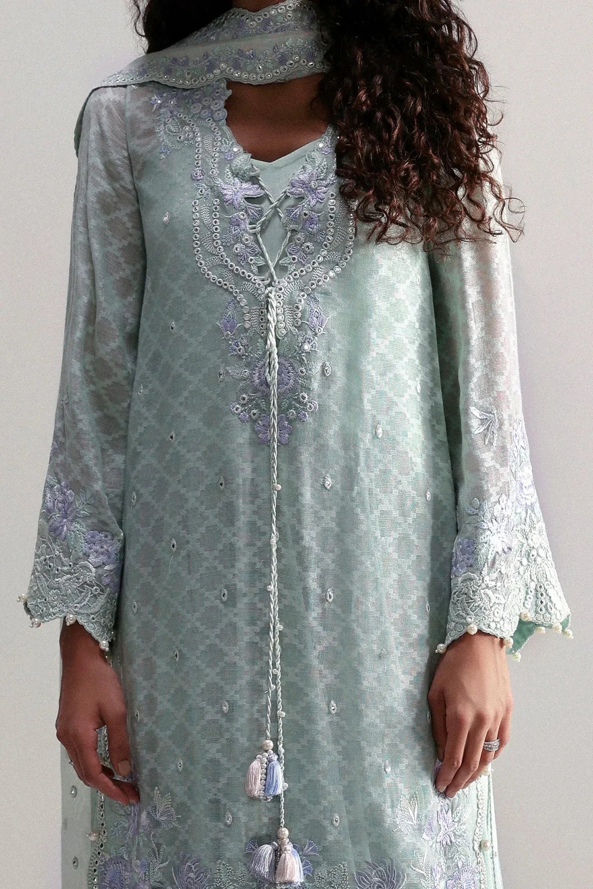 Afrozeh | Slate Ready to Wear | Elysia - Rang-e-Khaas