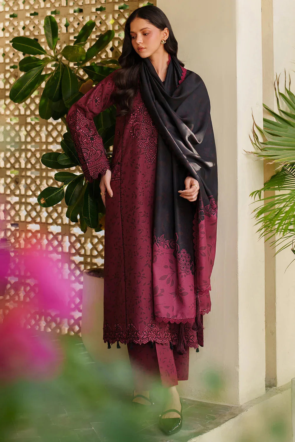 Farasha | Meline Premium Viscose 25 | Sable Bloom - Rang-e-Khaas