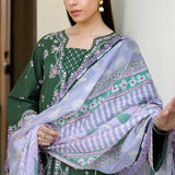 Farasha | Summer Weaves Embroidered Lawn | Emerald Eclips