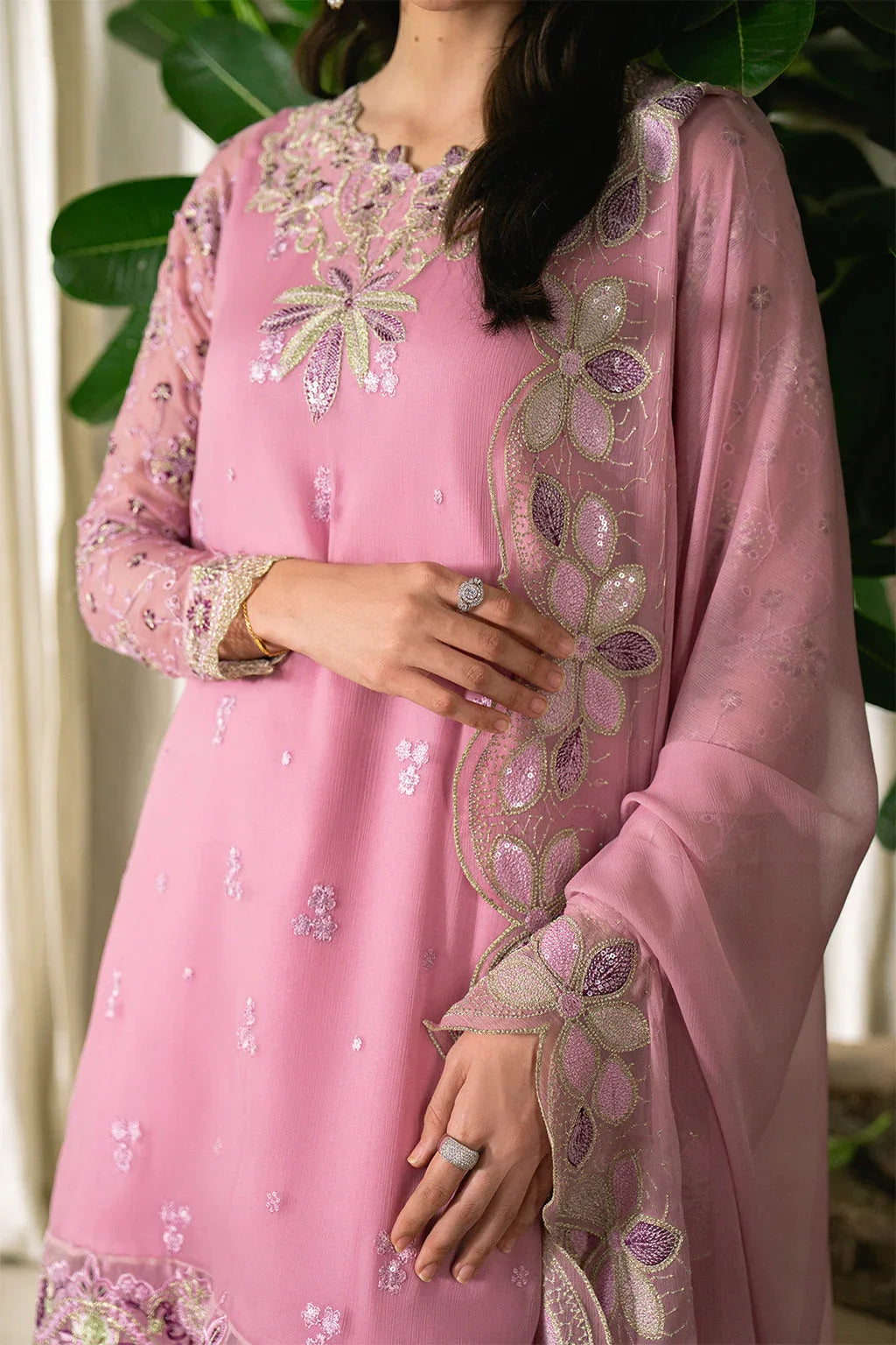 Neeshay | Ready to Wear Chiffon | RTW-CHFN-01 LILAC - Rang-e-Khaas