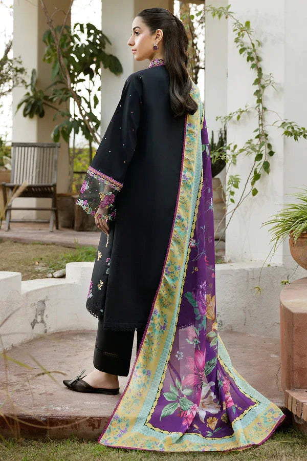 Farasha | Summer Weaves Embroidered Lawn | Raven Dusk - Rang-e-Khaas