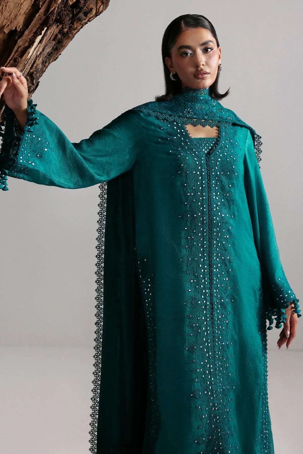 Afrozeh | Slate Ready to Wear | Valentena - Rang-e-Khaas