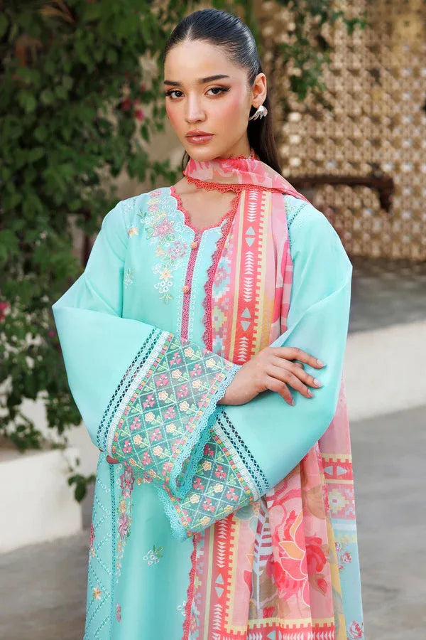 Farasha | Summer Weaves Embroidered Lawn | Ocean Veil - Rang-e-Khaas