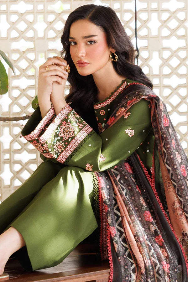Farasha | Summer Weaves Embroidered Lawn | Olivine Dreams - Rang-e-Khaas