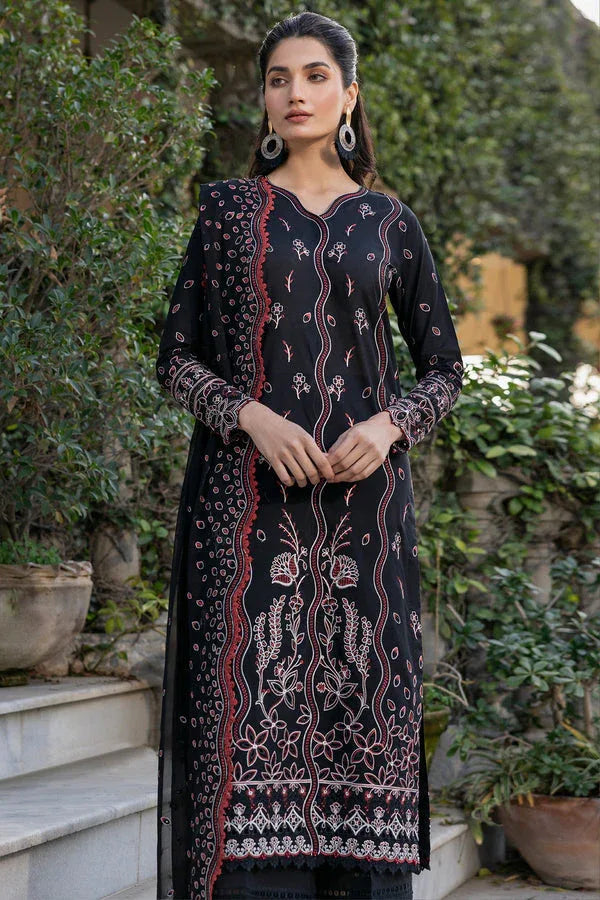 Farasha | Summer Weaves Embroidered Lawn | Black Rose - Rang-e-Khaas