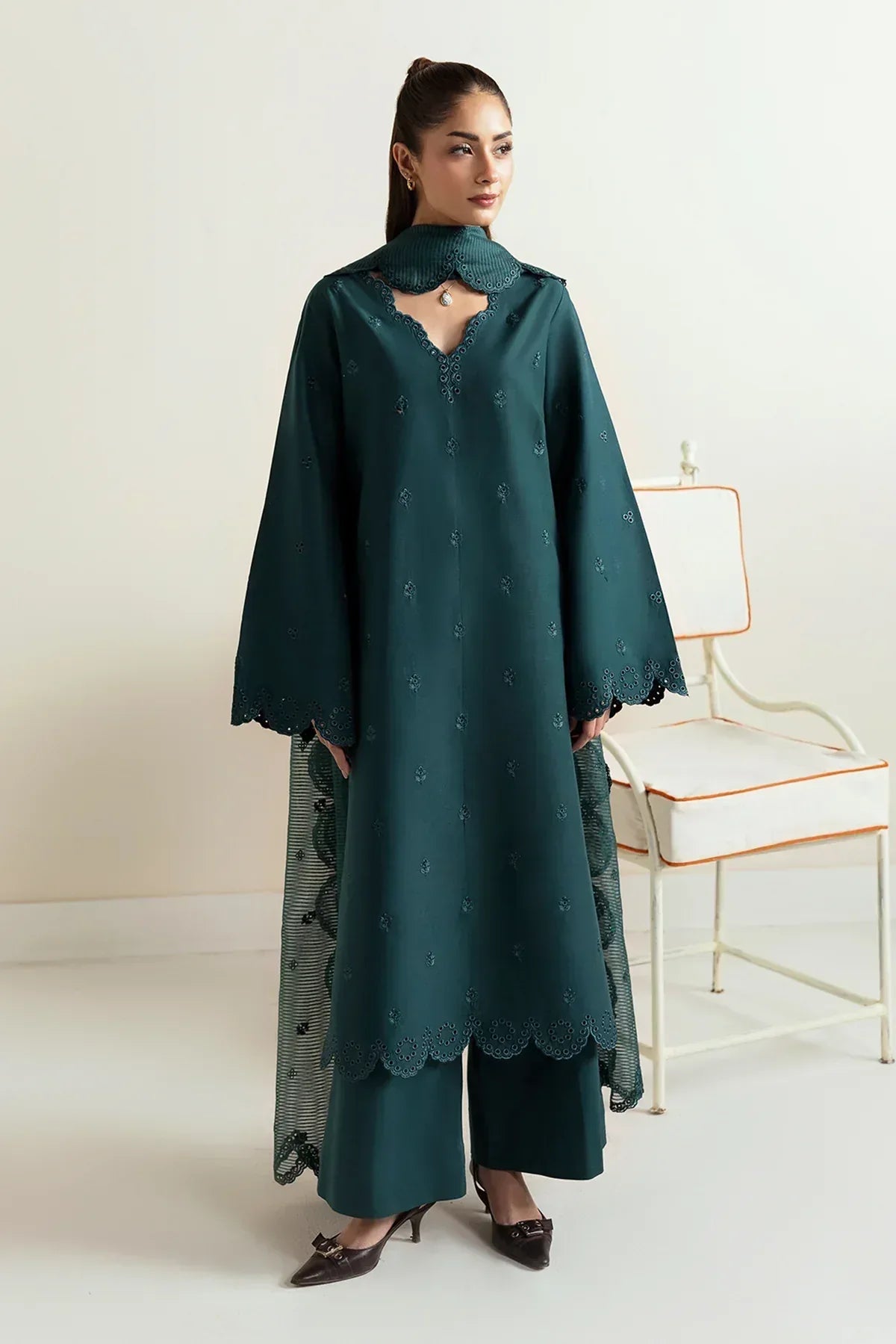 Afrozeh | Basic Pret 25 | Dark Kiwi - Rang-e-Khaas