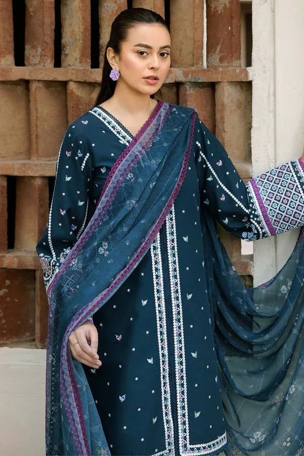 Farasha | Summer Weaves Embroidered Lawn | Blue Allure - Rang-e-Khaas